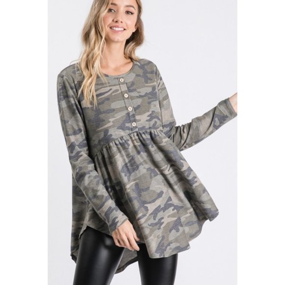 Long Sleeve Camo Baby Doll - Picture 3 of 6